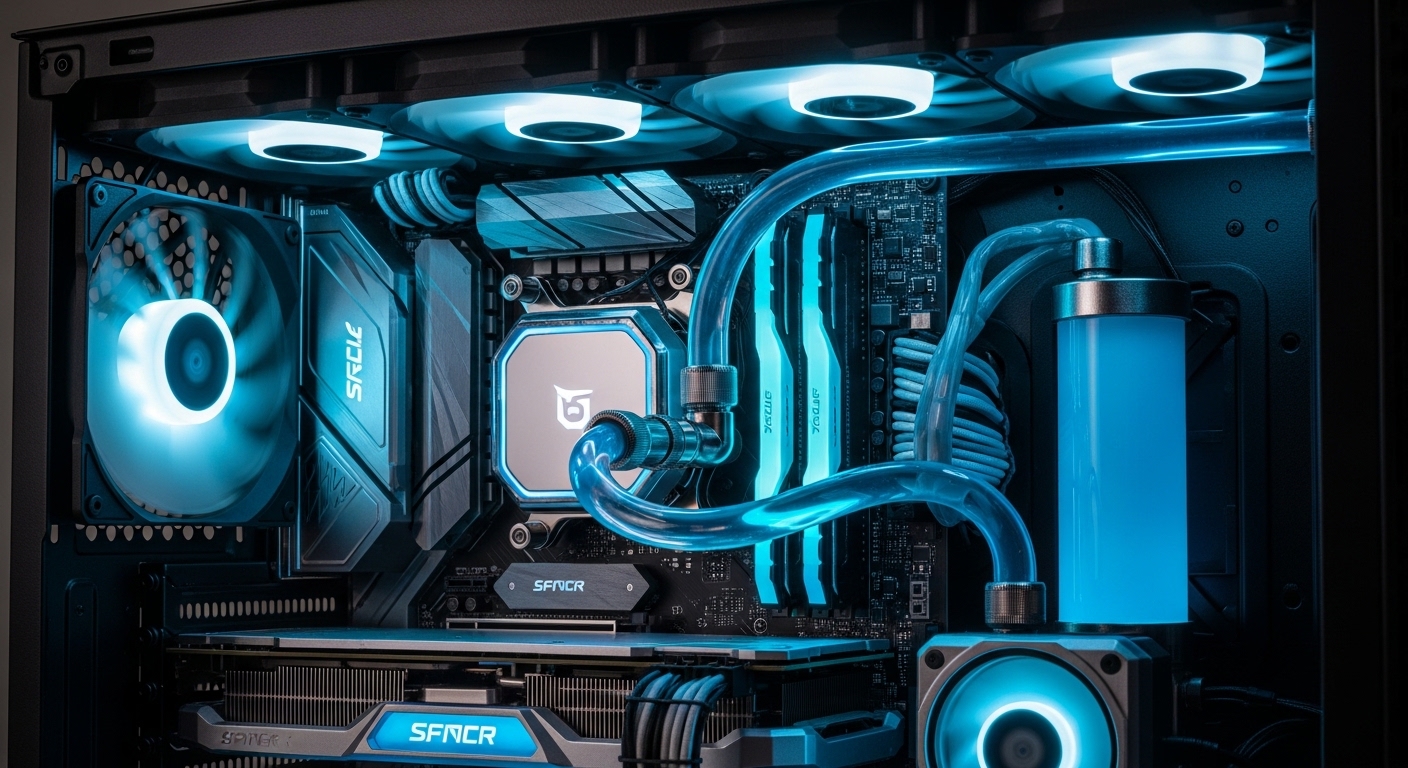 AIO cooler radiator and fans before installation